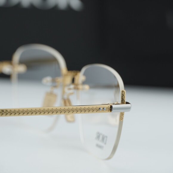 Dior CD DIAMONDO S5U B300 Rimless Rectangle Eyeglasses 52mm - Gold - Picture 10 of 11